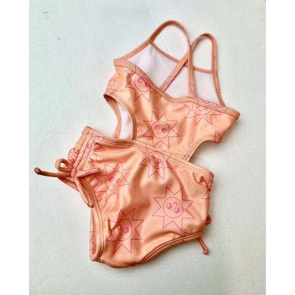 Cat & Jack Girls One-Piece Orange Sun Swimsuit Size 12 Months, Sunshine! - Picture 2 of 4